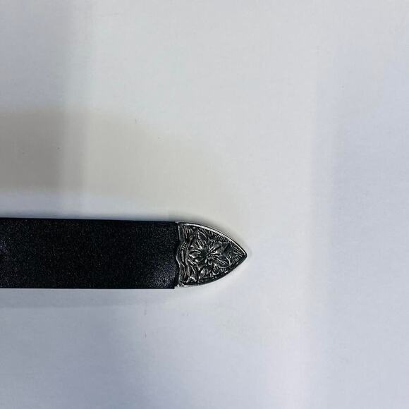 vintage black american western cowboy boho black belt - Picture 5 of 7